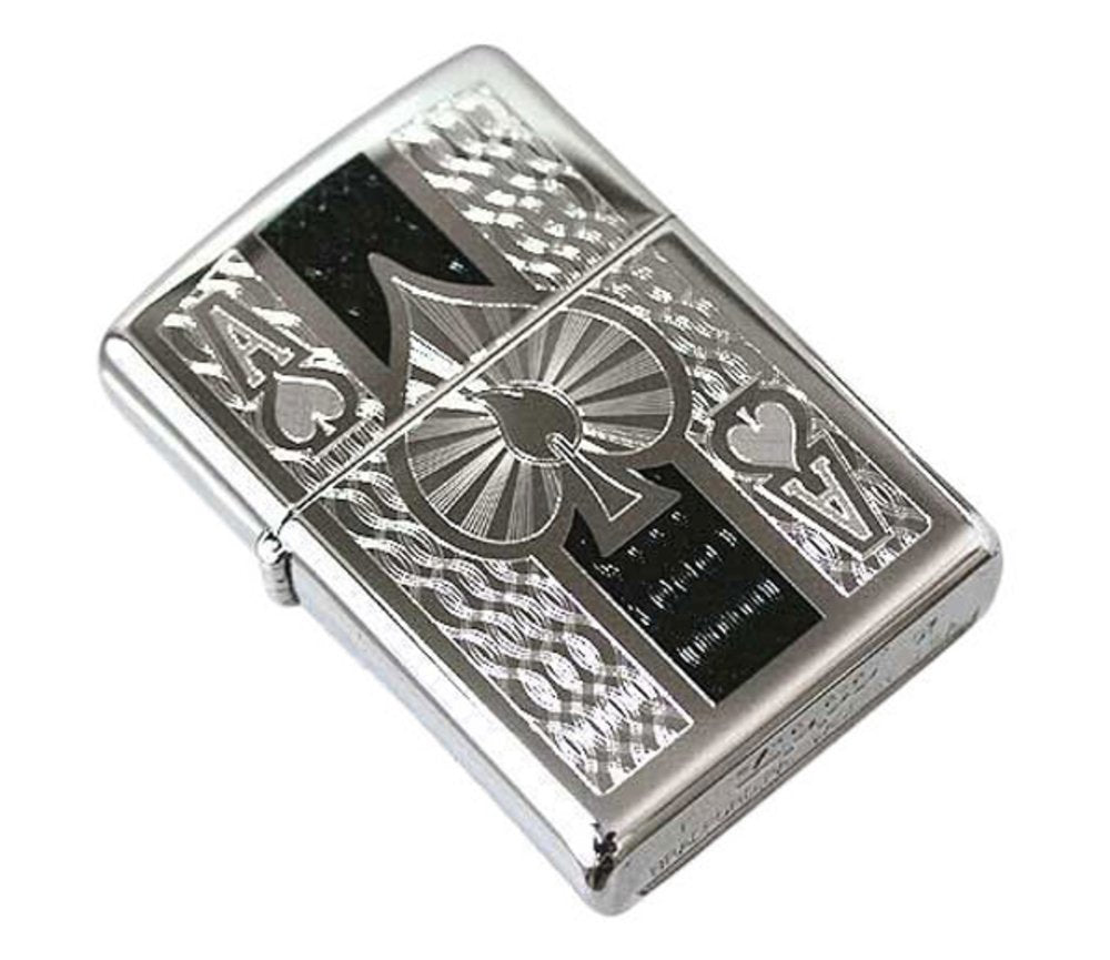 Zippo Ace, High Polish Chrome Lighter #24196