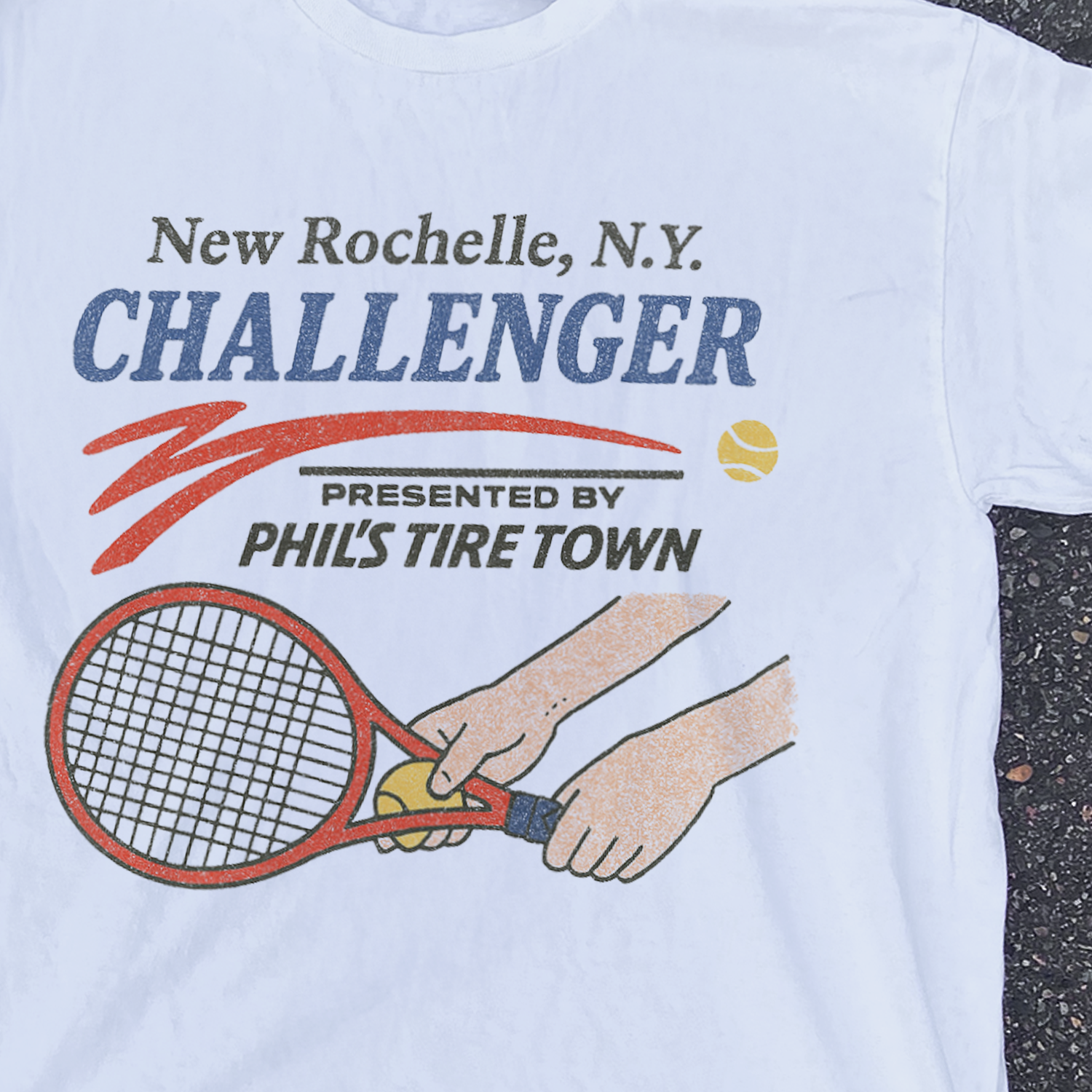 New Rochelle Challengers' Presented By Phil'S Tire Town Washed White T-Shirt