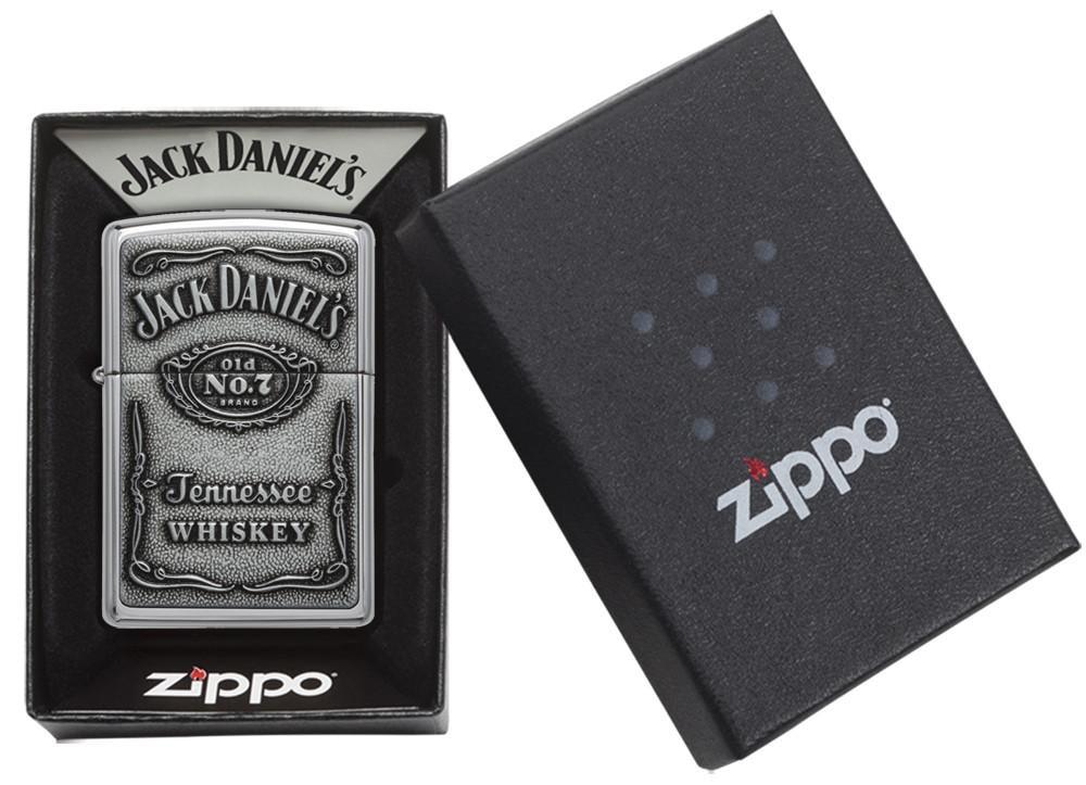 Zippo Jack Daniels Tennessee Whiskey, High Polish Chrome Lighter #250JD.427