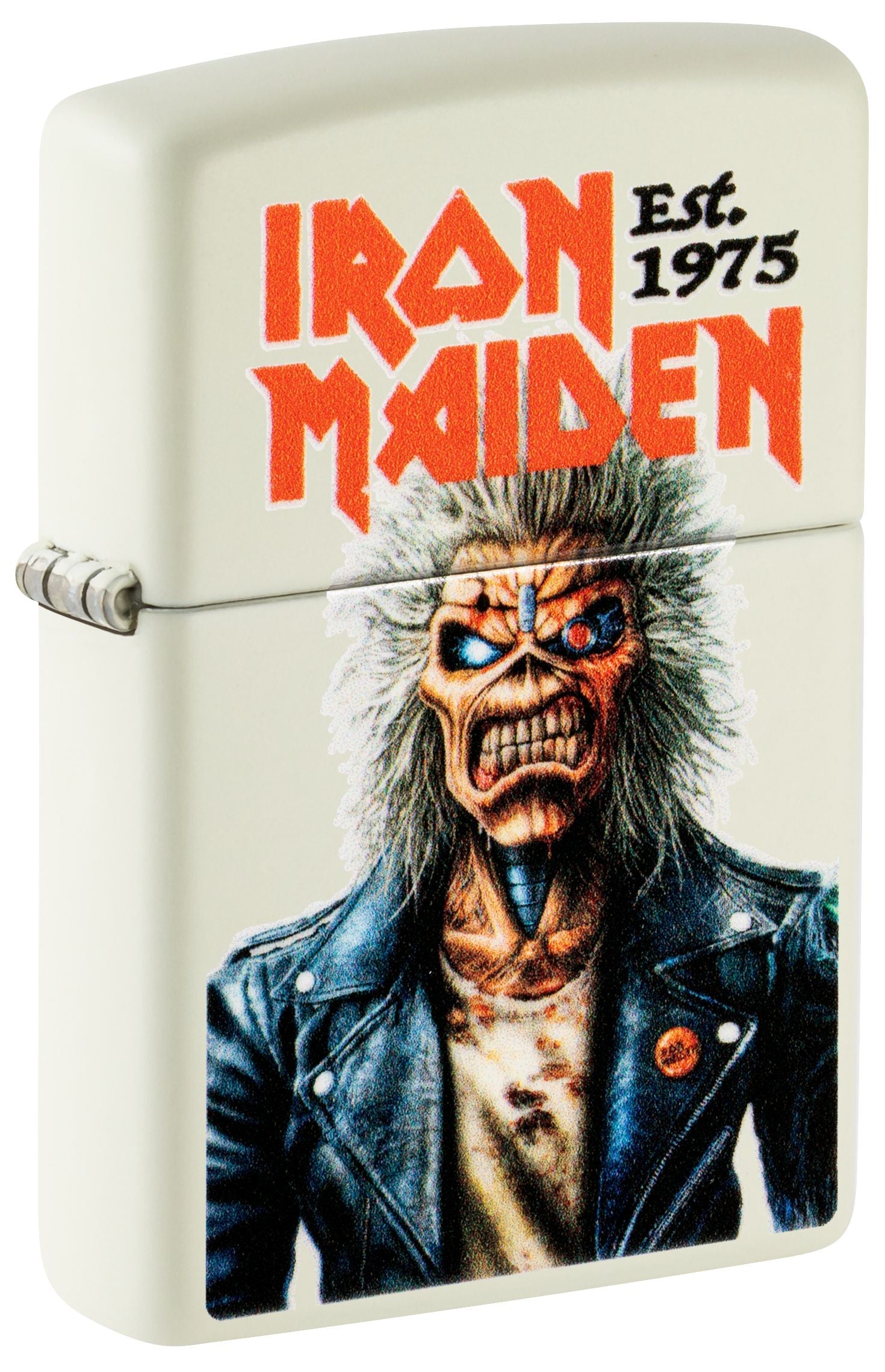 Zippo Iron Maiden Est 1975 Eddie, Glow-in-the-Dark Green Lighter #47198