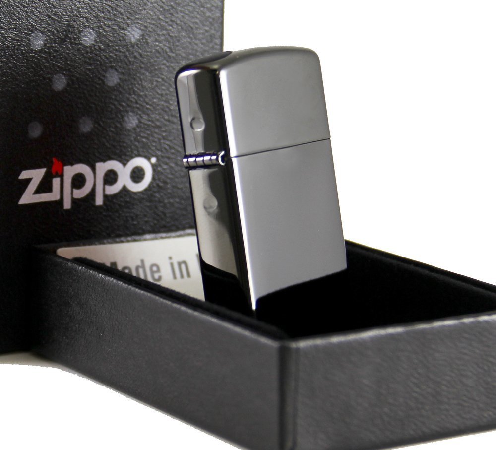 Zippo Slim Ebony, High Polish Black Lighter #28123