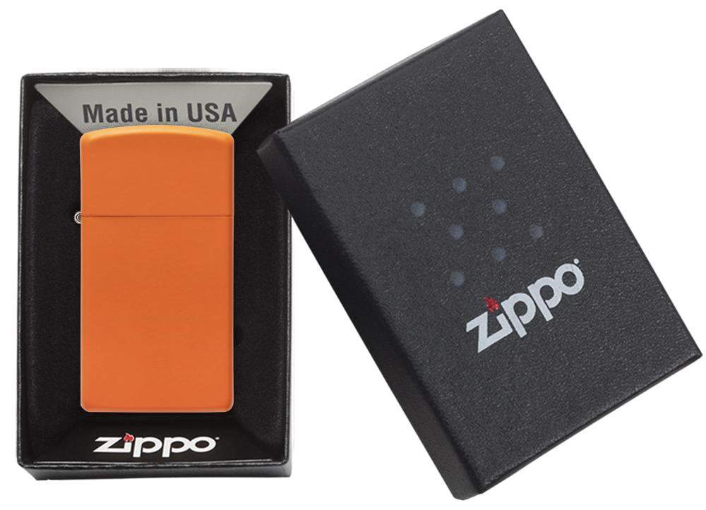 Zippo Slim Orange Matte Lighter #1631
