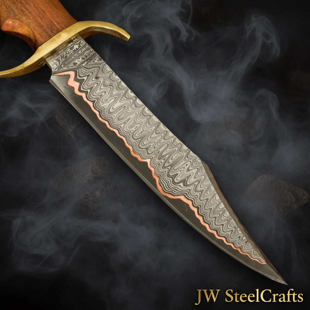Timberland Trapper Bowie Knife with Damascus steel blade - JW SteelCrafts | Relic & Reel