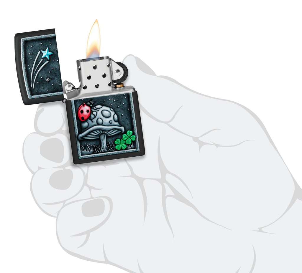 Zippo Luck and Fortune, Black Matte Lighter #48724