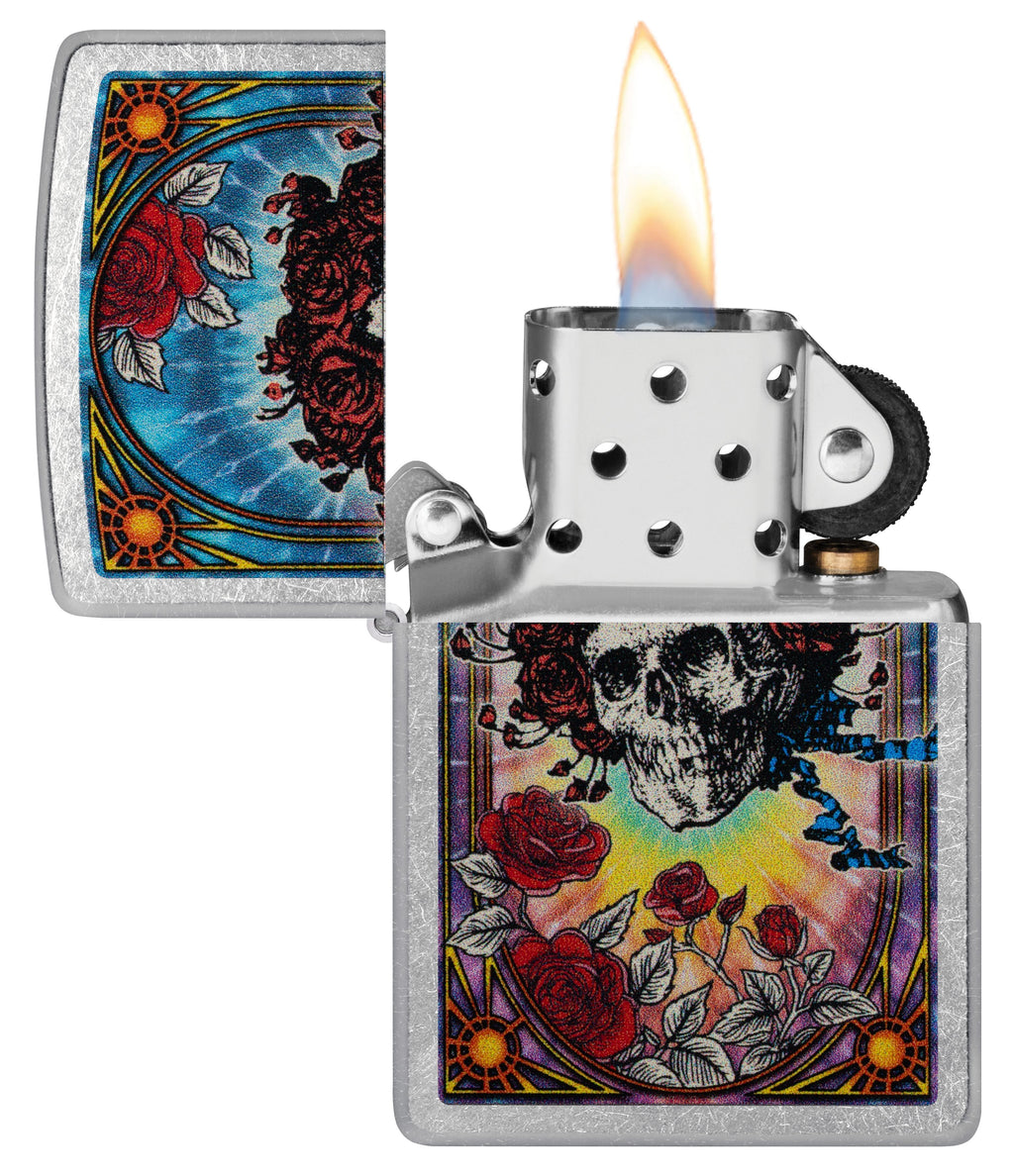 Zippo Grateful Dead Skull Roses, Street Chrome Lighter #47248