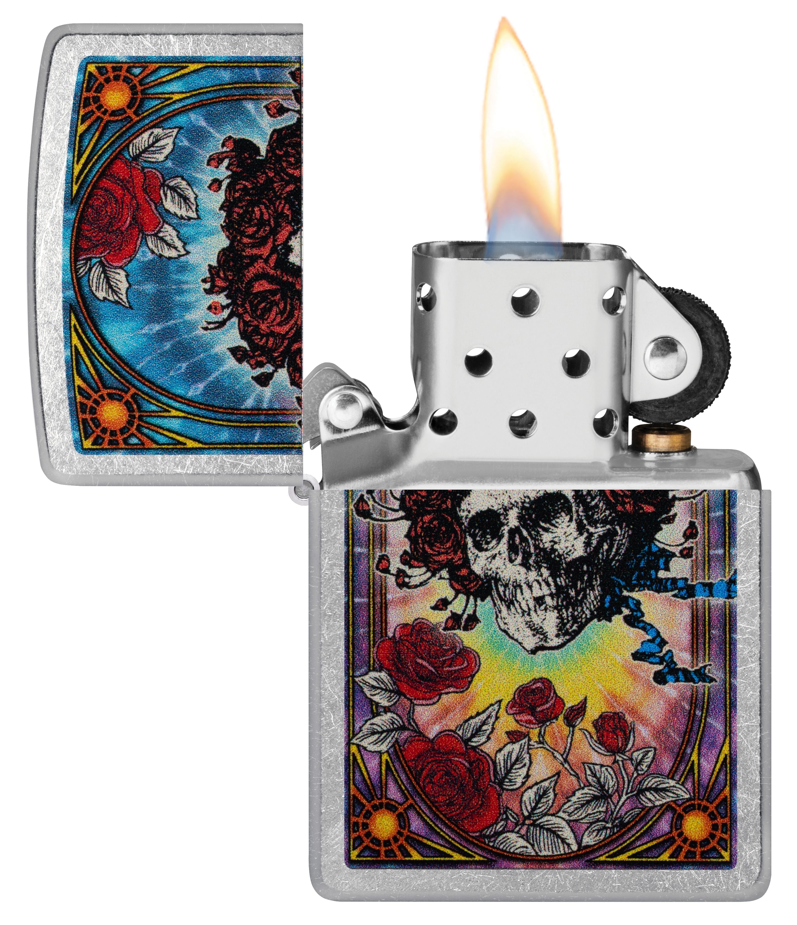 Zippo Grateful Dead Skull Roses, Street Chrome Lighter #47248