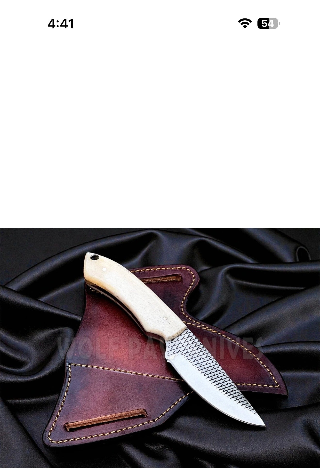 Camel Bone Ranch Skinner Knife with Rasp-Textured Blade