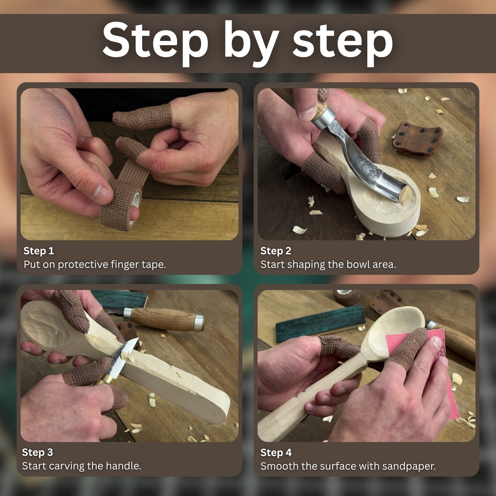 Spoon Carving Kit - Complete Starter Whittling Kit for Beginners Adults, Teens, and Kids