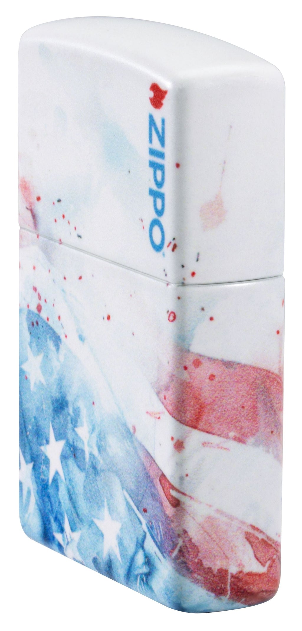 Zippo American Flag Watercolor 540°, White Matte Lighter #47209