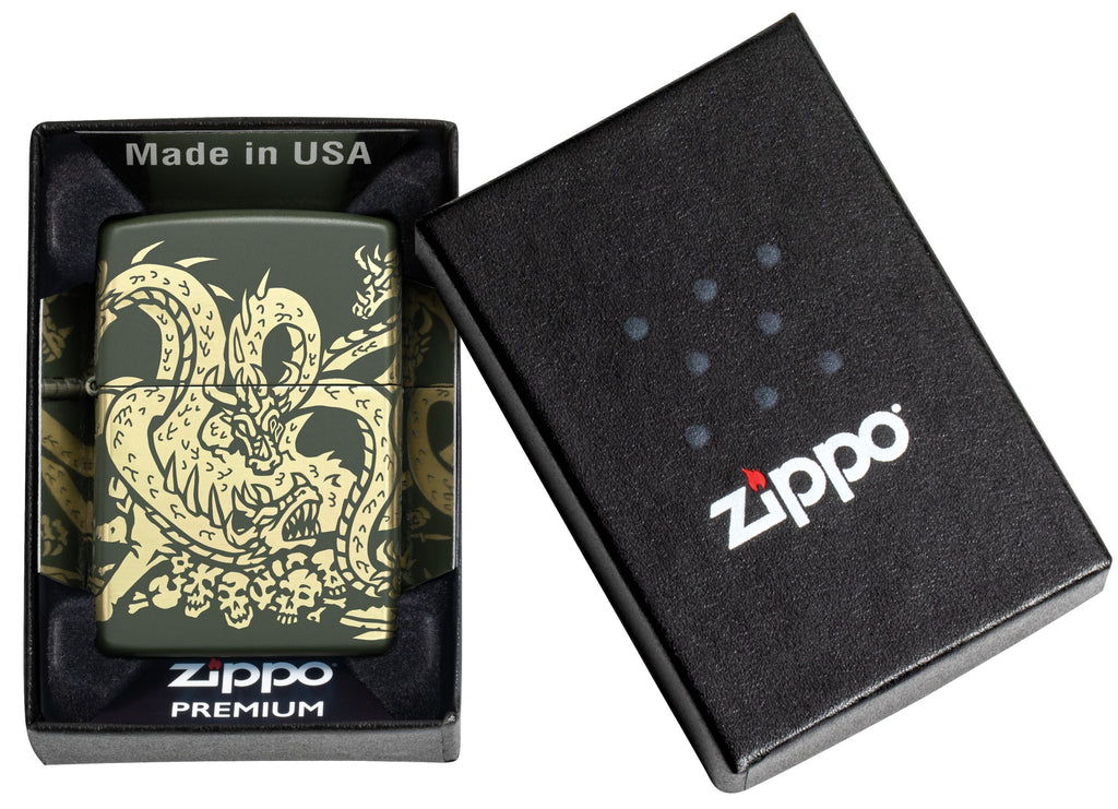 Zippo Hydra Dragon, Green Matte Lighter #48907