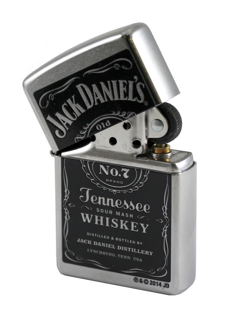 Zippo Jack Daniels Label, Street Chrome Lighter #24779