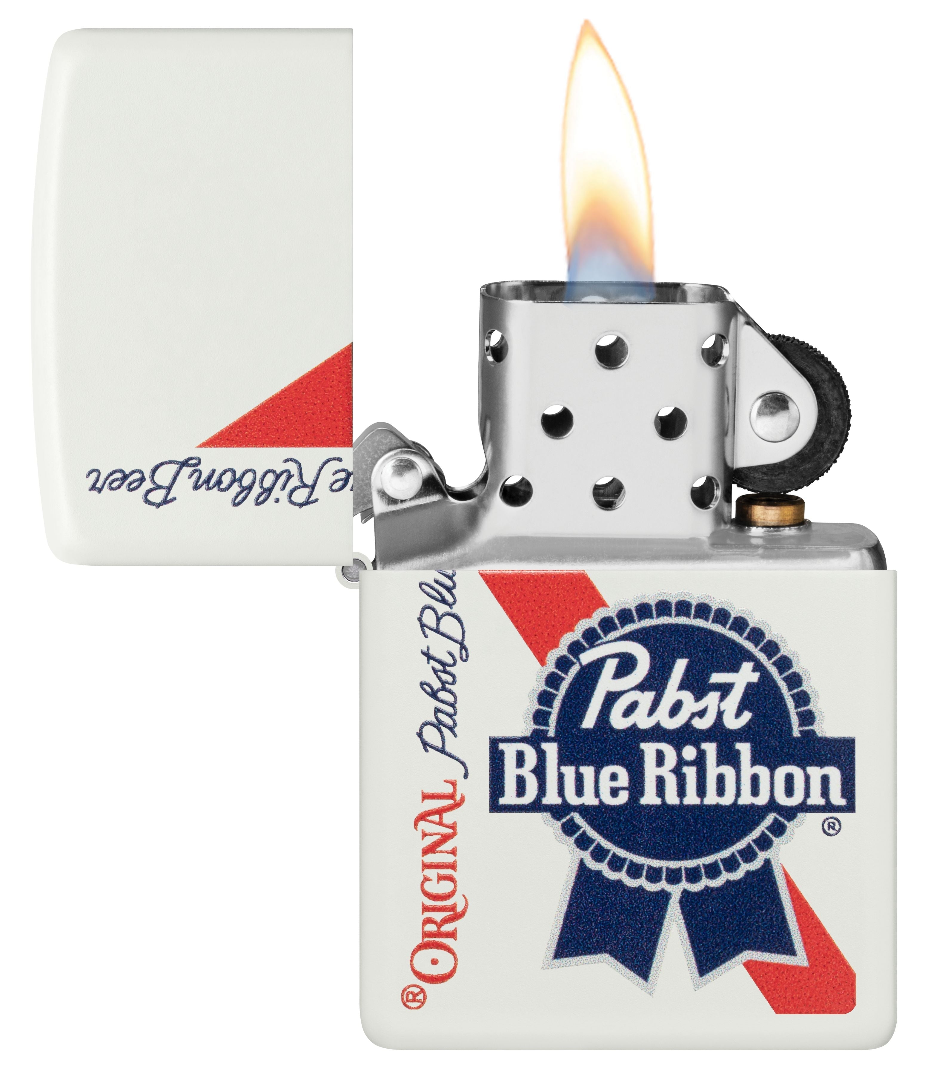Zippo Pabst Blue Ribbon Beer, White Matte Lighter #48746