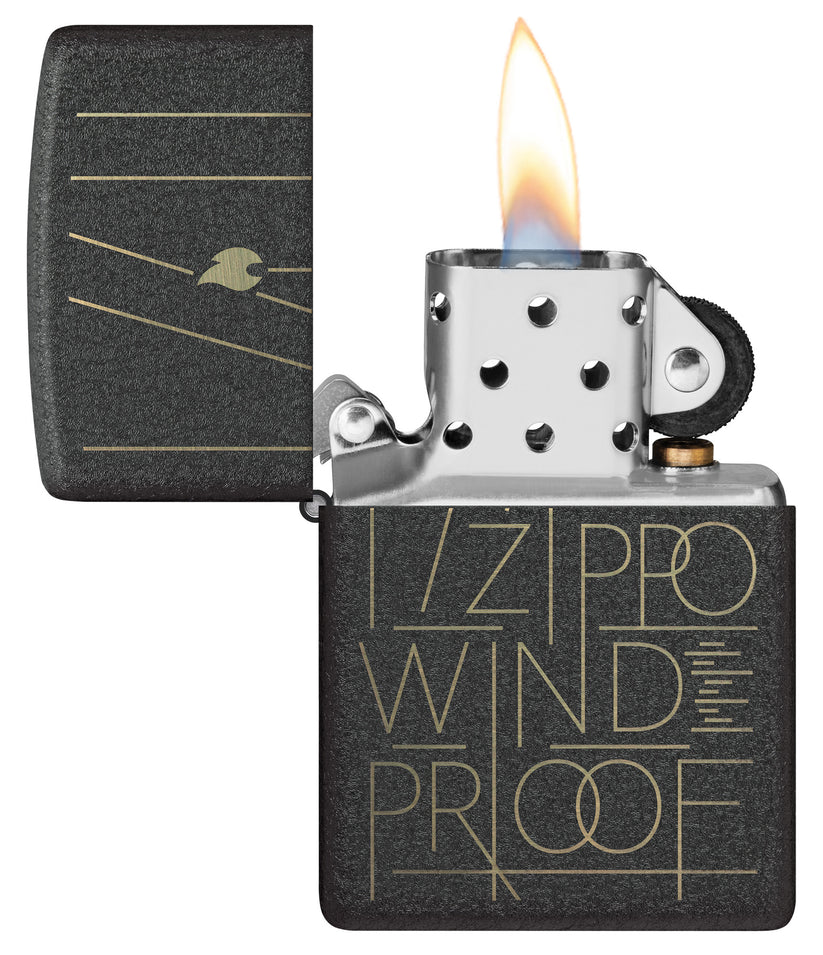 Zippo Line Art Zippo, Black Crackle Lighter #46172