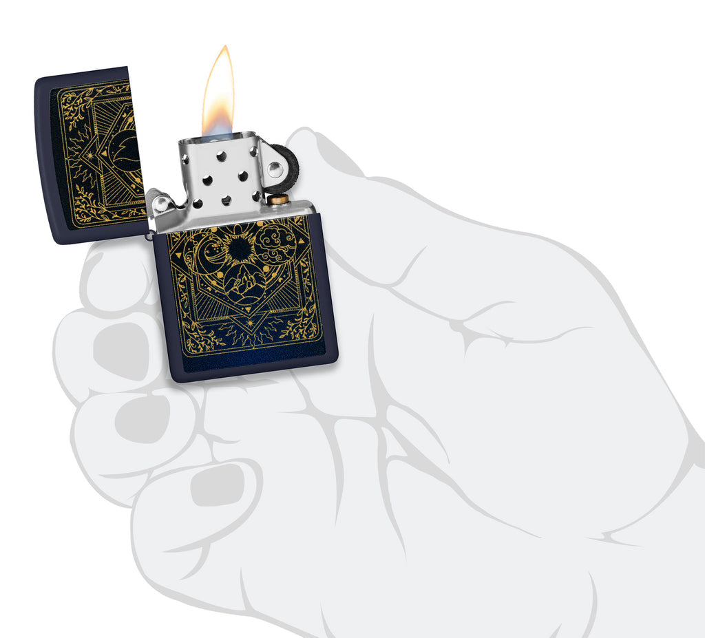Zippo Earths Elements, Navy Blue Matte Lighter #48958