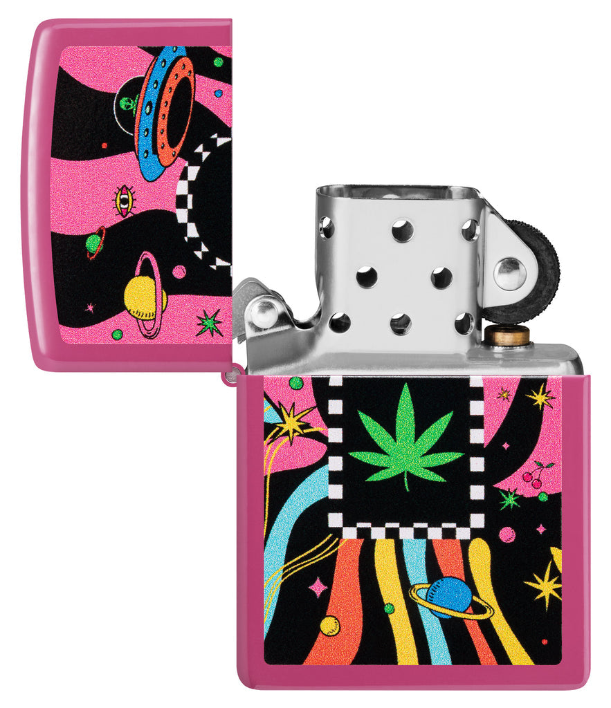 Zippo Cannabis Galaxy Pink, Frequency Lighter #48928