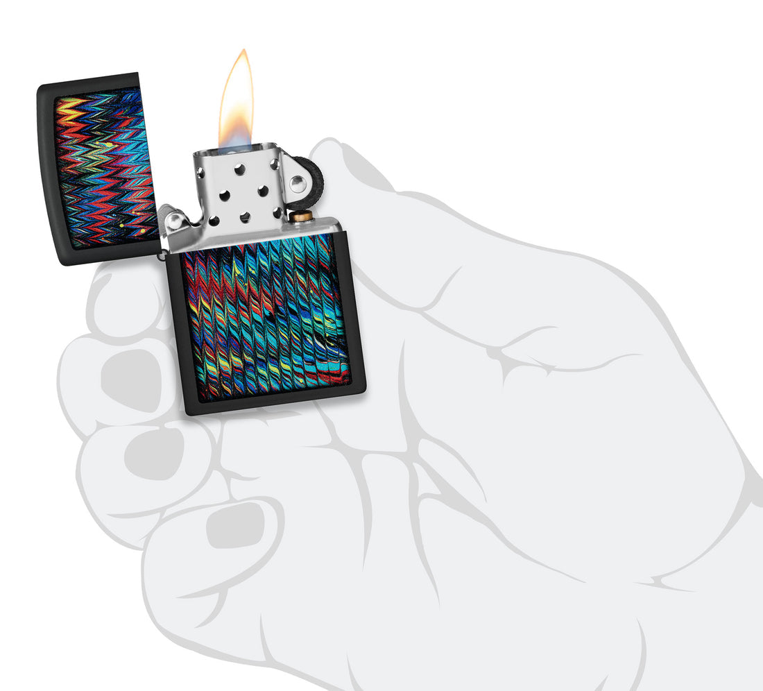 Zippo Paint Pour, Black Matte Lighter #46169