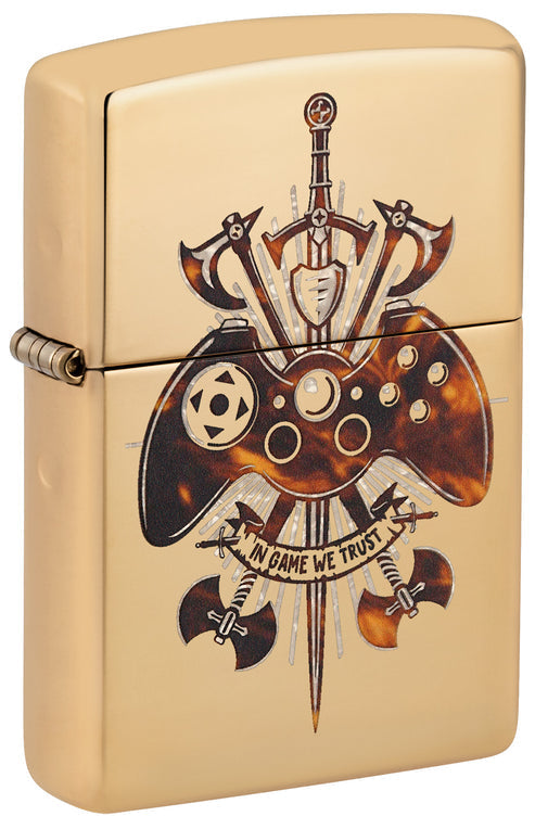 Zippo Gamer Creed, High Polish Brass Lighter #46141