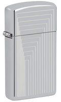 Zippo Slim Laser Pattern, High Polish Chrome Lighter #46706