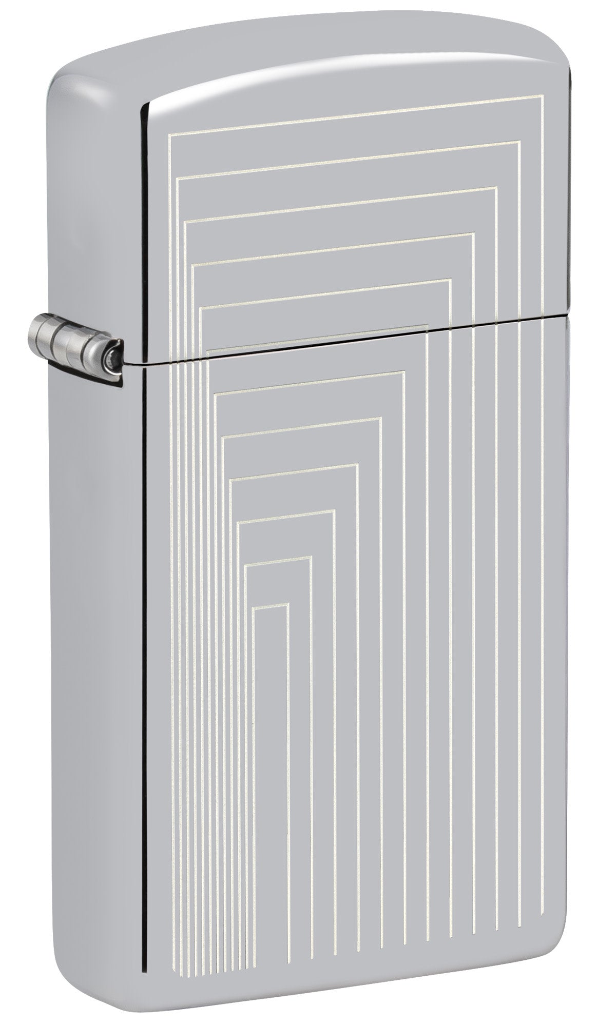 Zippo Slim Laser Pattern, High Polish Chrome Lighter #46706