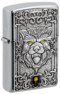 Zippo Wolf Emblem, Brushed Chrome Lighter #48690