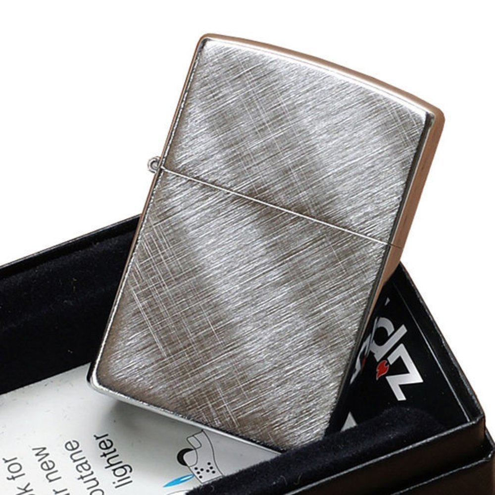 Zippo Diagonal Weave, Brushed Chrome Lighter #28182
