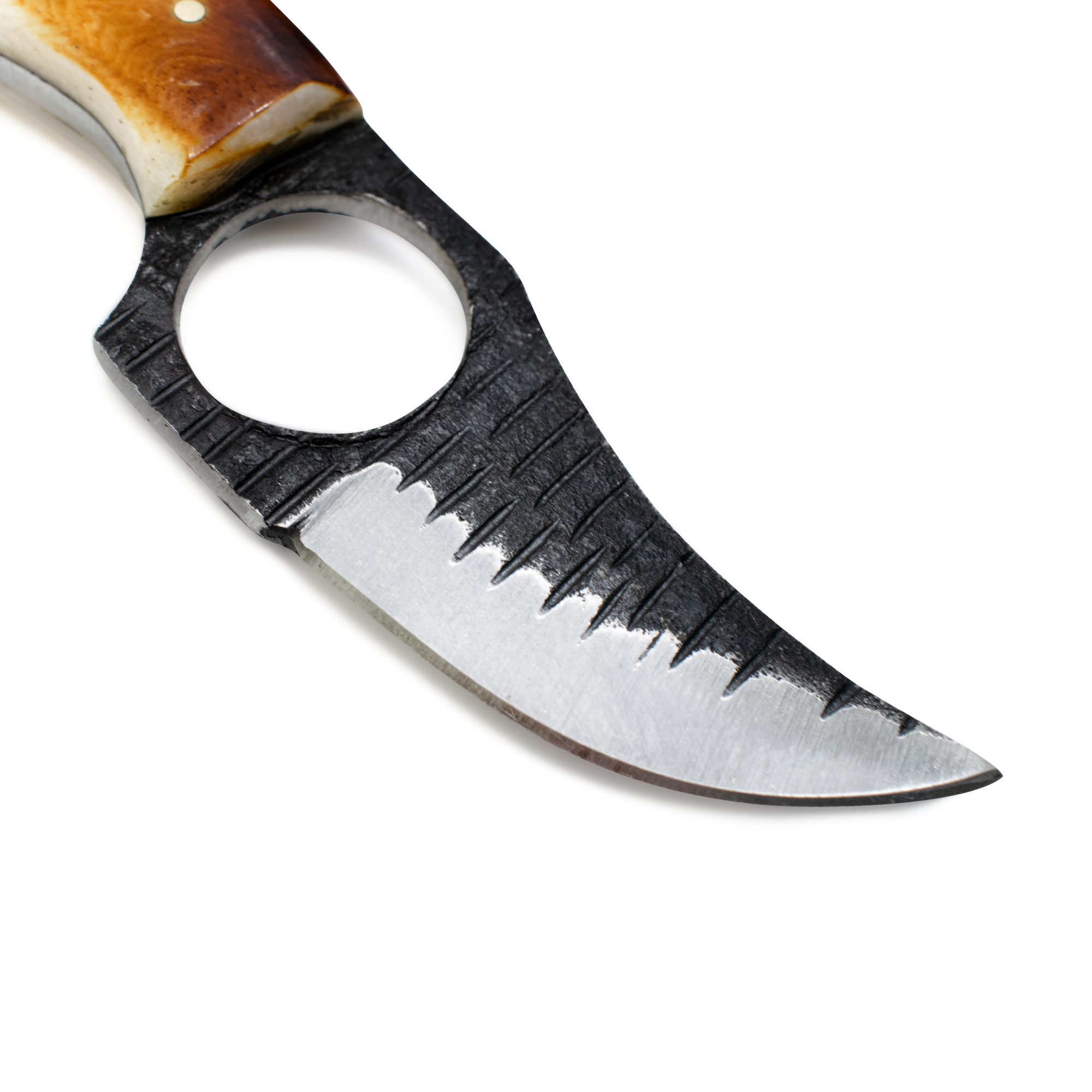 Titan Carbon Steel Utility Knife with Finger Hole Handle