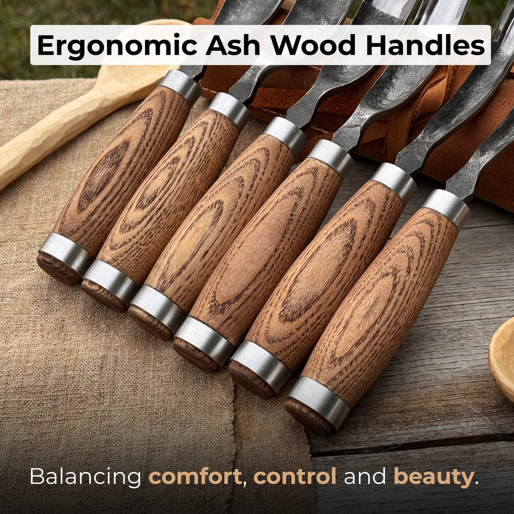 6-Piece Long Bent Gouge Set