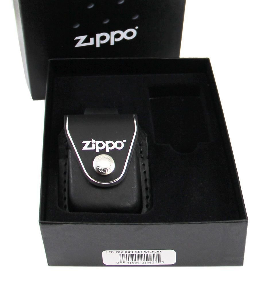 Zippo Belt Loop Leather Pouch, Gift Set #LPGS-LPLBK
