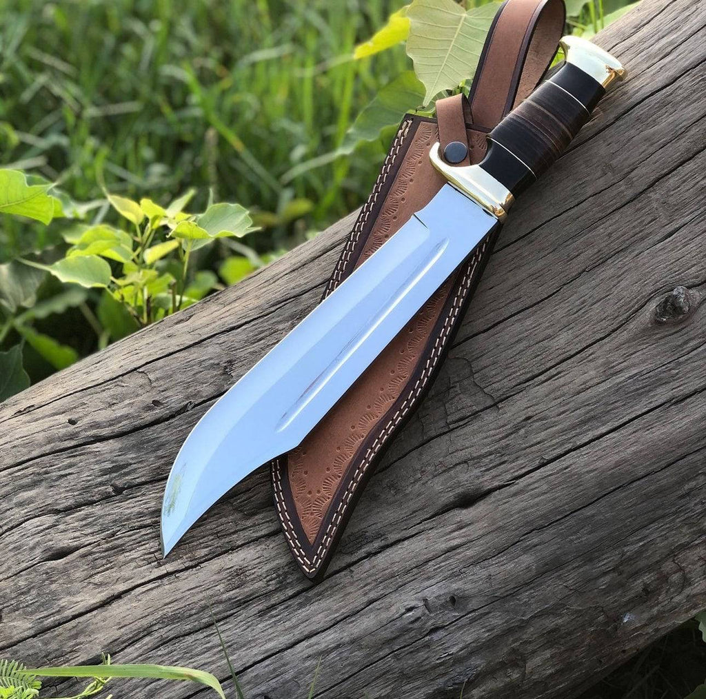 Cskforged Crocodile Dundee Outback-inspired Dundee knife with a polished blade, rugged handle, ideal for outdoor and hunting use.
