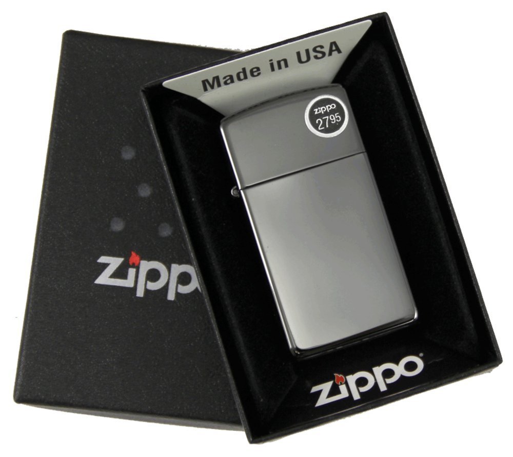 Zippo Slim Ebony, High Polish Black Lighter #28123