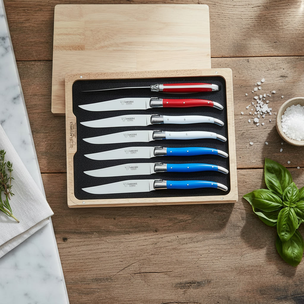 Laguiole en Aubrac America's 250th Anniversary 6-Piece Steak Knife Set, Corian