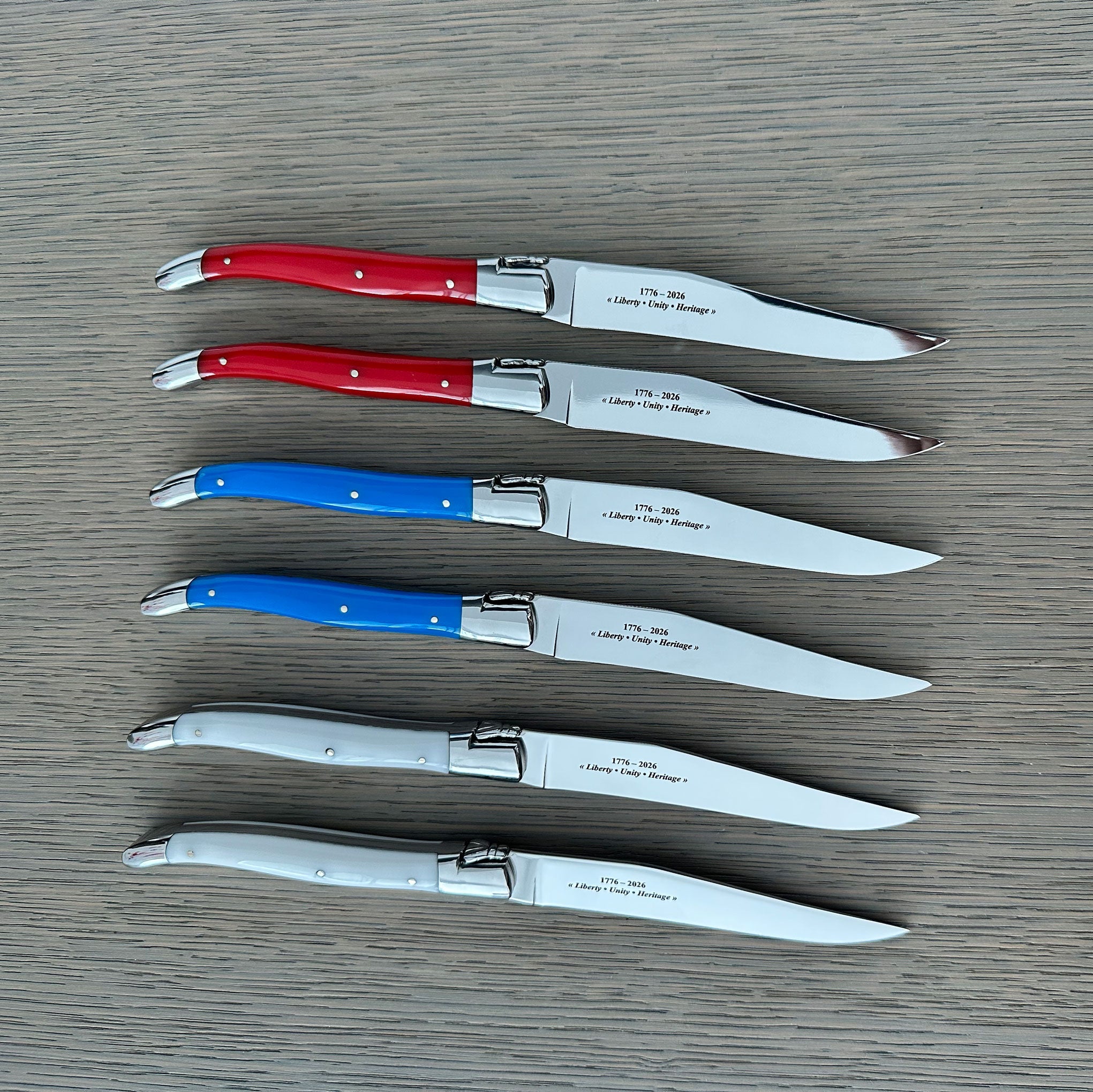 Laguiole en Aubrac America's 250th Anniversary 6-Piece Steak Knife Set, Corian