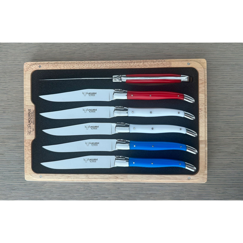 Laguiole en Aubrac America's 250th Anniversary 6-Piece Steak Knife Set, Corian