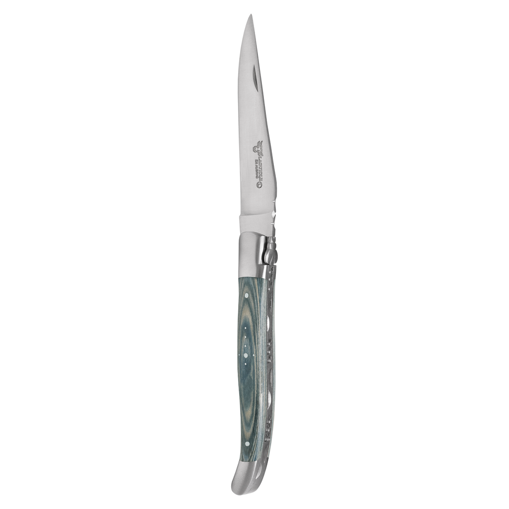 Laguiole en Aubrac Handcrafted 6-Piece Steak Knife Set with Mixed Pakkawood Handles
