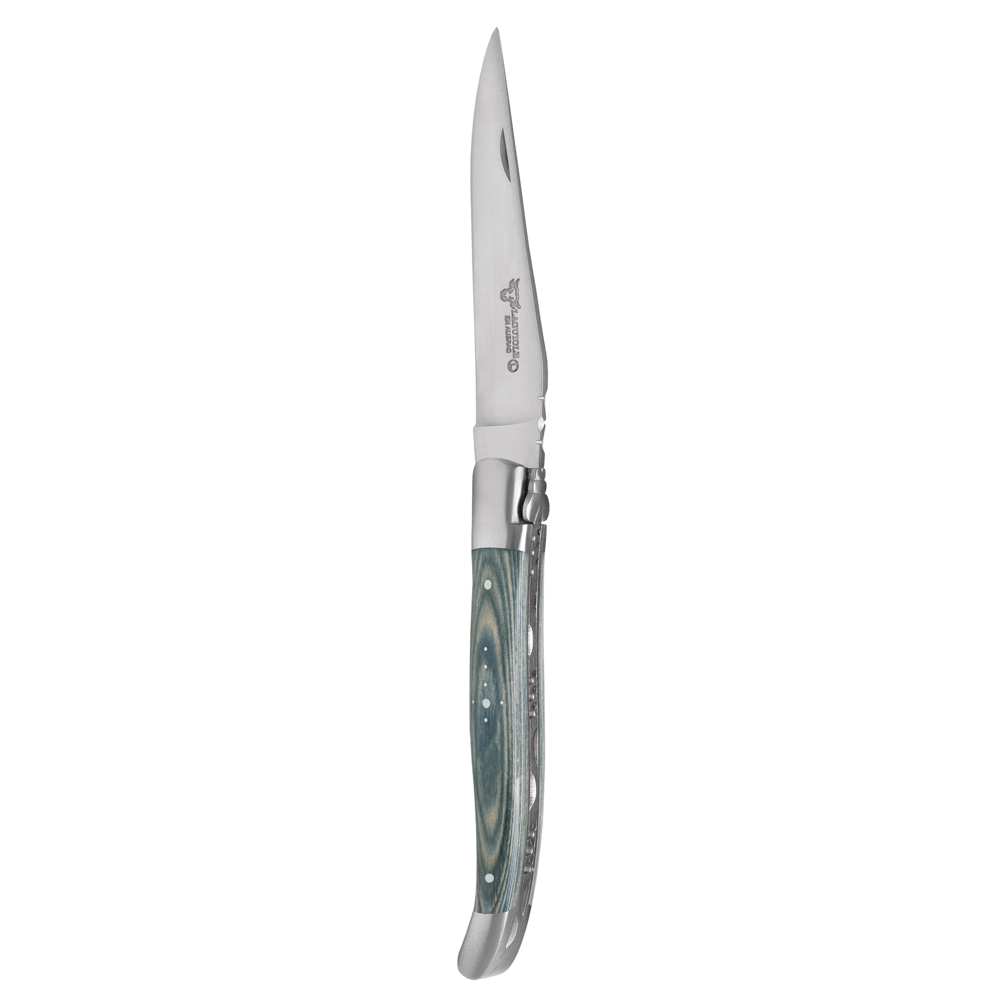 Laguiole en Aubrac Handcrafted 6-Piece Steak Knife Set with Mixed Pakkawood Handles
