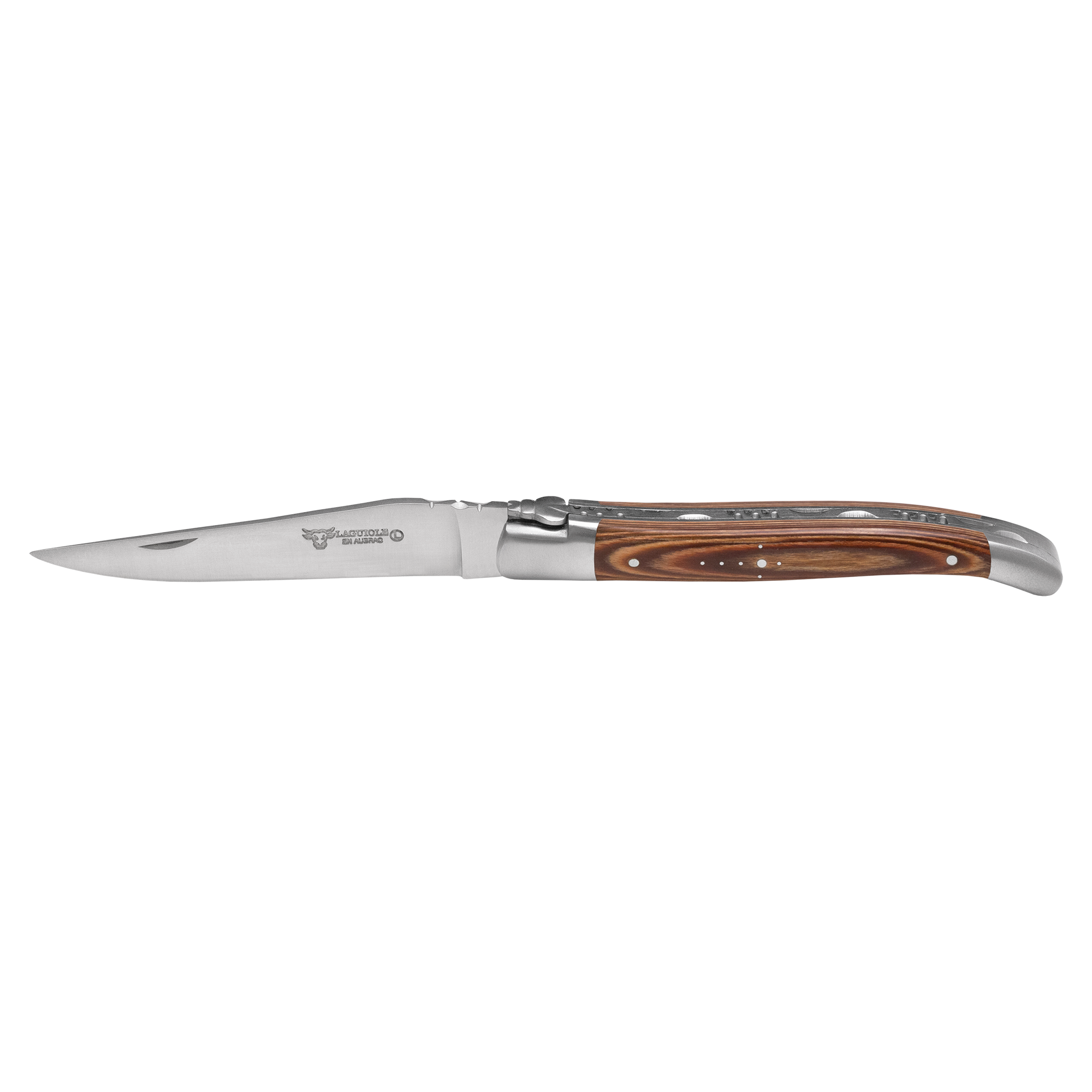 Laguiole en Aubrac Handcrafted 6-Piece Steak Knife Set with Mixed Pakkawood Handles