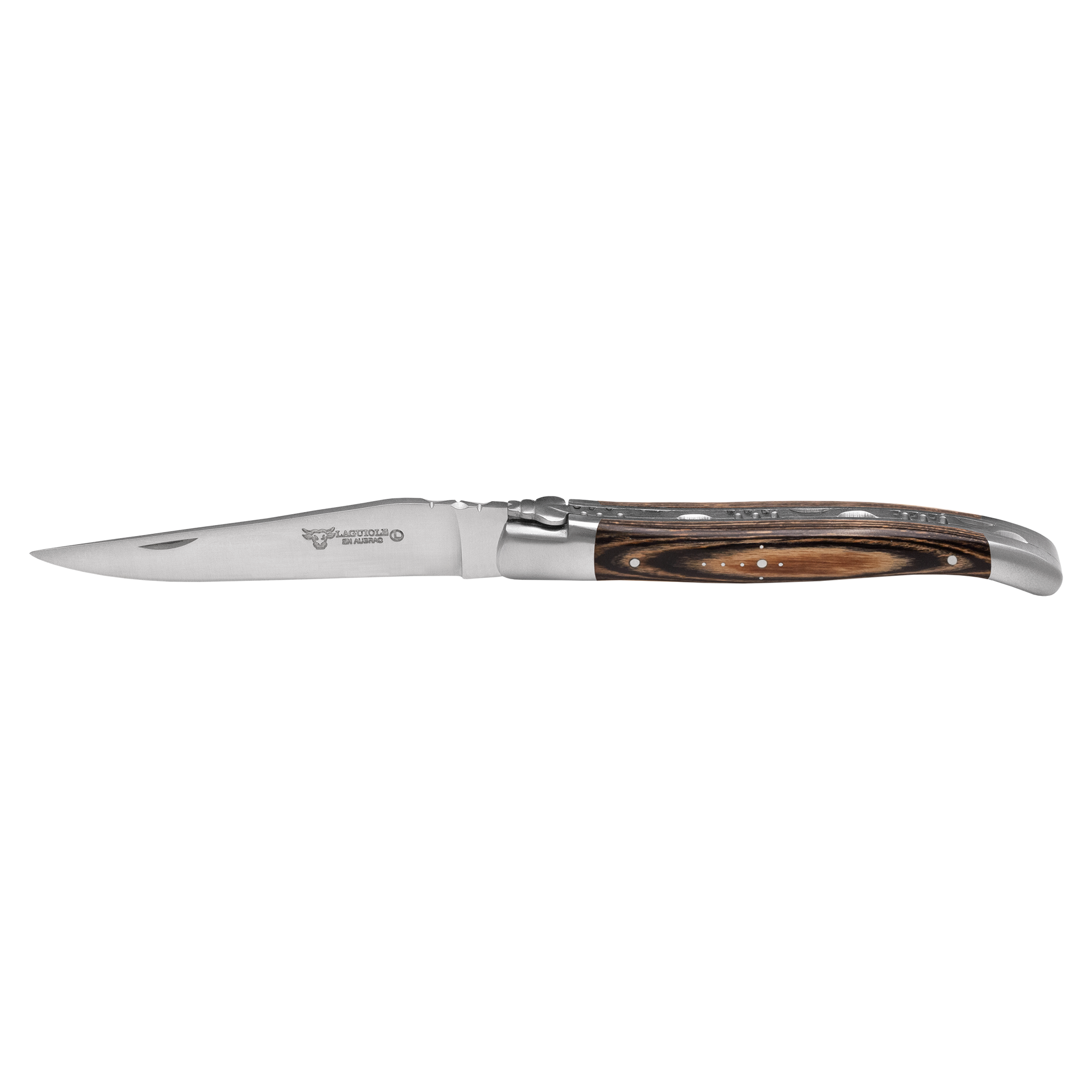 Laguiole en Aubrac Handcrafted 6-Piece Steak Knife Set with Mixed Pakkawood Handles