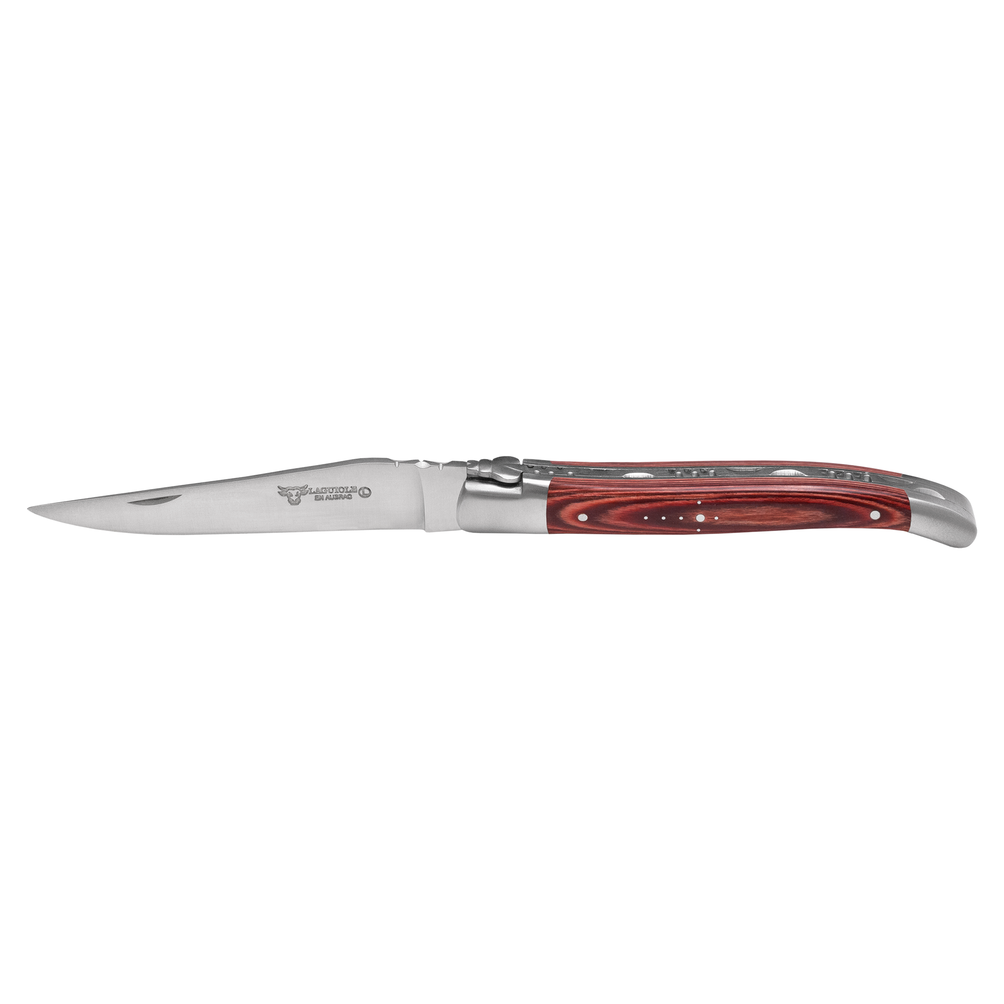Laguiole en Aubrac Handcrafted 6-Piece Steak Knife Set with Mixed Pakkawood Handles