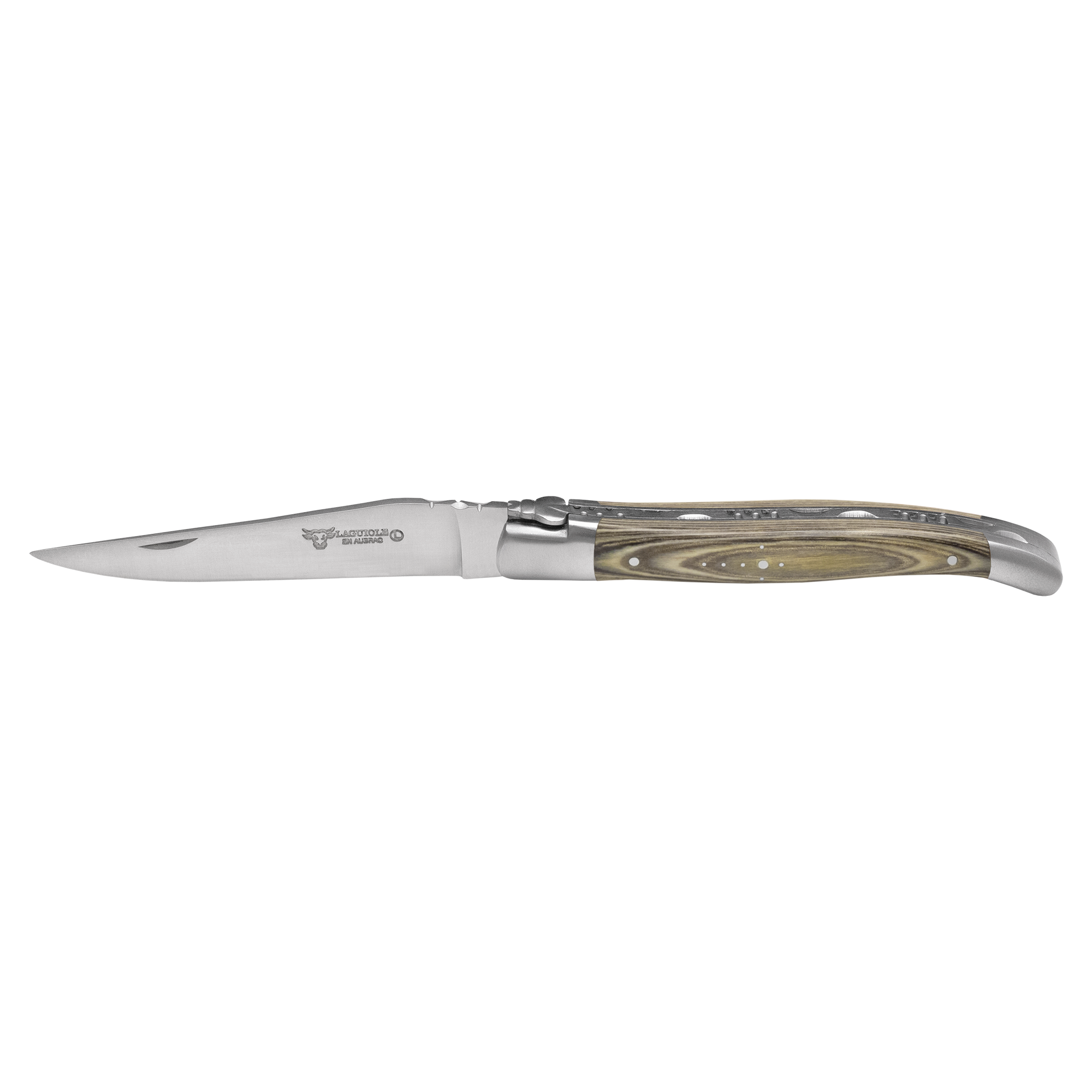 Laguiole en Aubrac Handcrafted 6-Piece Steak Knife Set with Mixed Pakkawood Handles