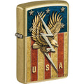 Zippo Rietveld USA Eagle, Street Brass Lighter #47110