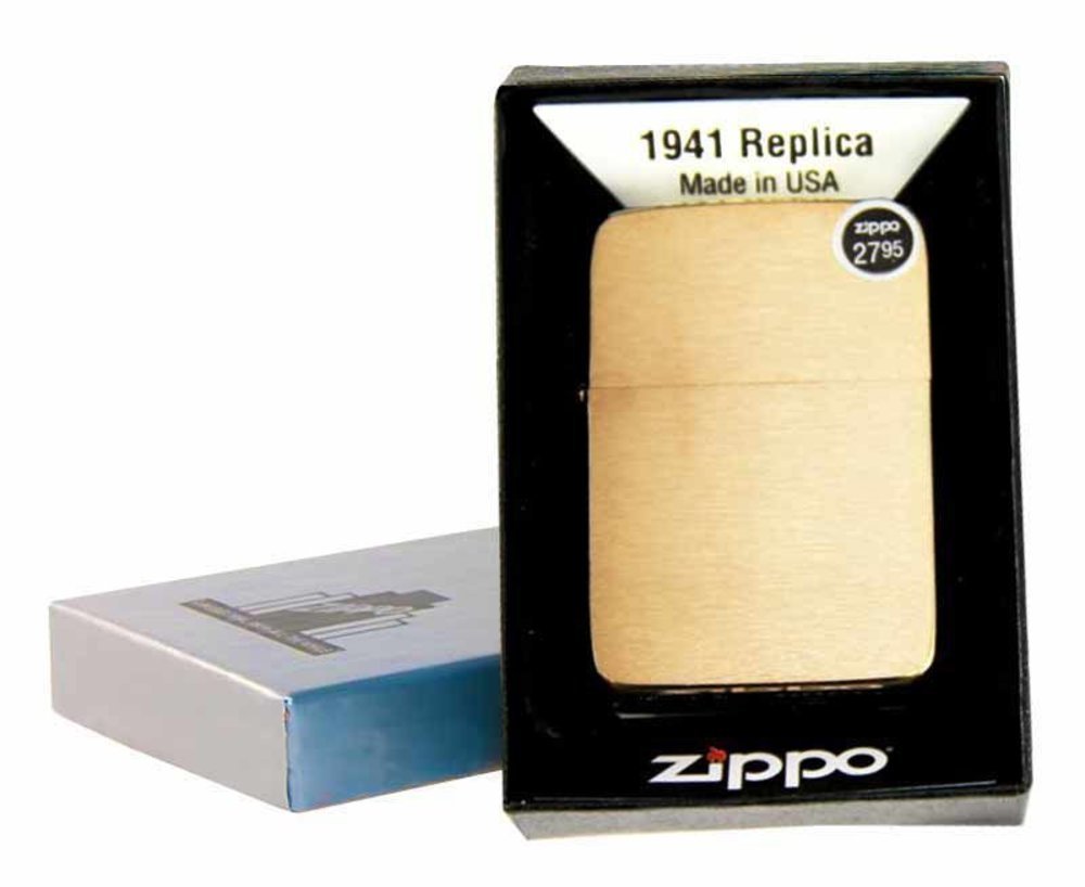 Zippo 1941 Replica, Brushed Brass Lighter #1941B