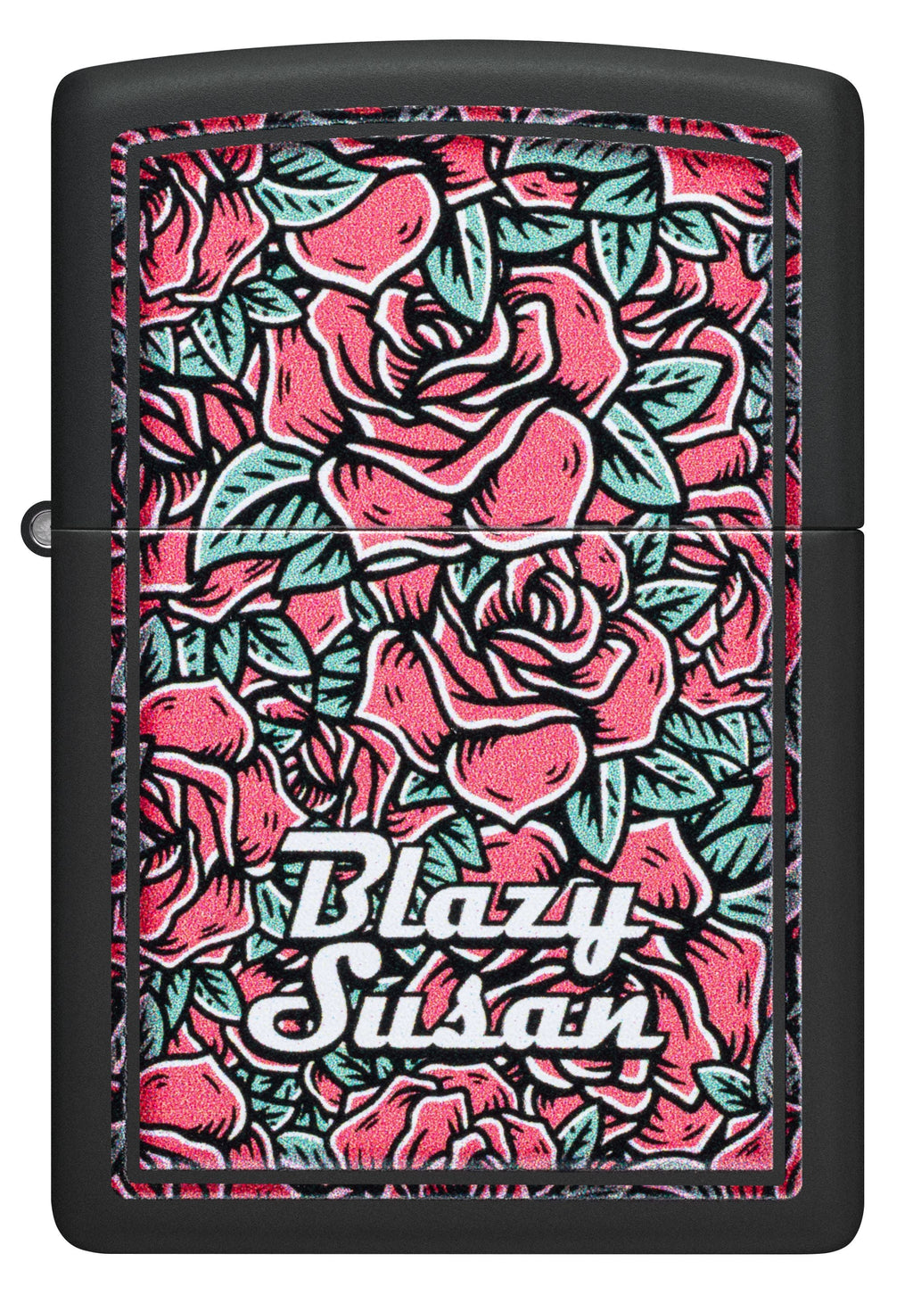 Zippo Blazy Susan Roses Pattern, Black Matte Lighter #47192