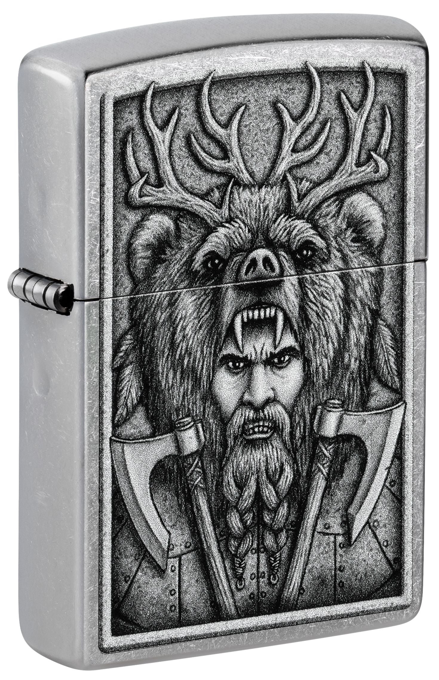 Zippo Viking Hunter, Street Chrome Lighter #48731