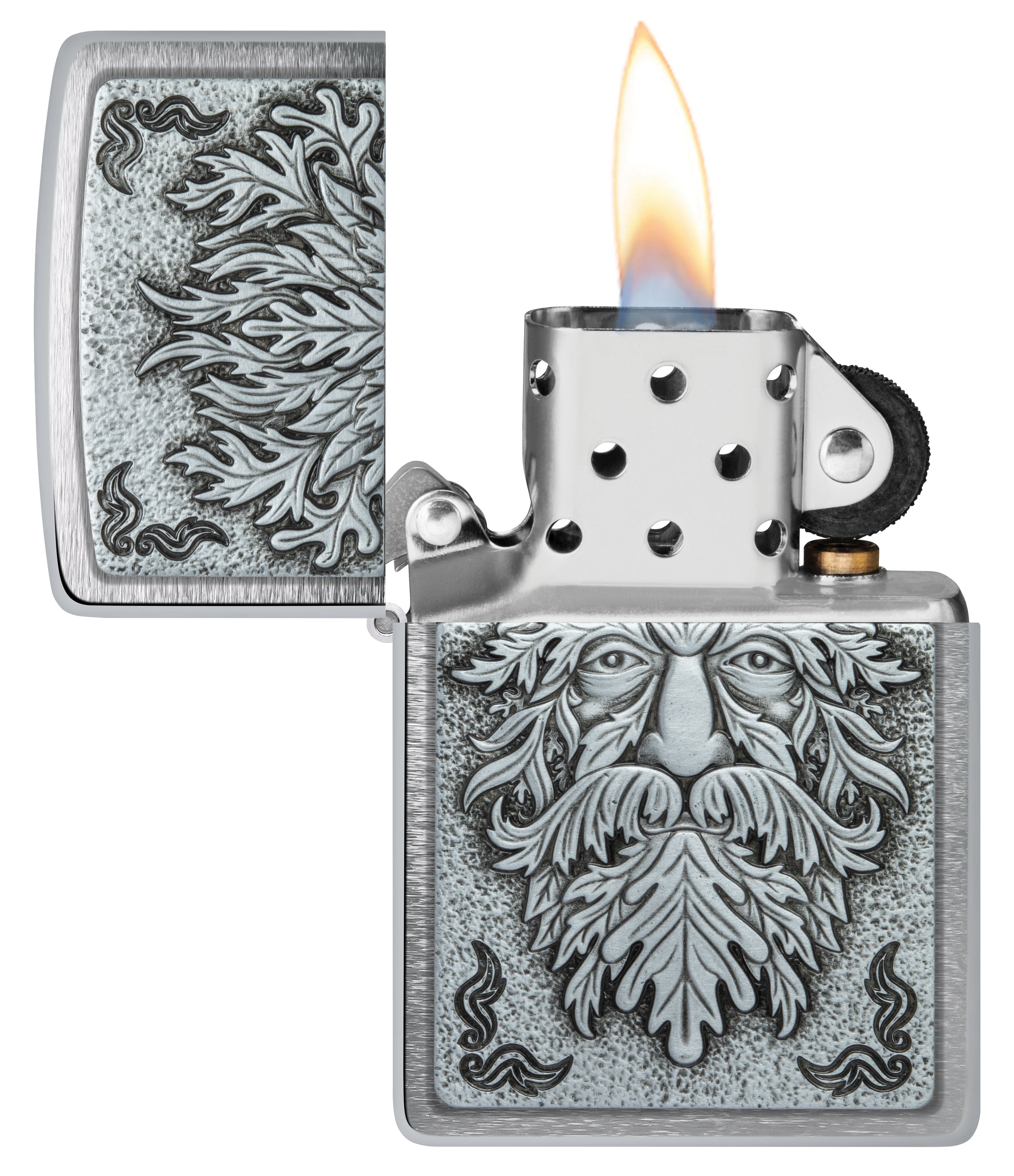 Zippo Norse God Emblem, Brushed Chrome Lighter #48906