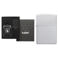 Zippo Satin Chrome & Leather Pouch Gift Set #LPGS-LPCBK-205