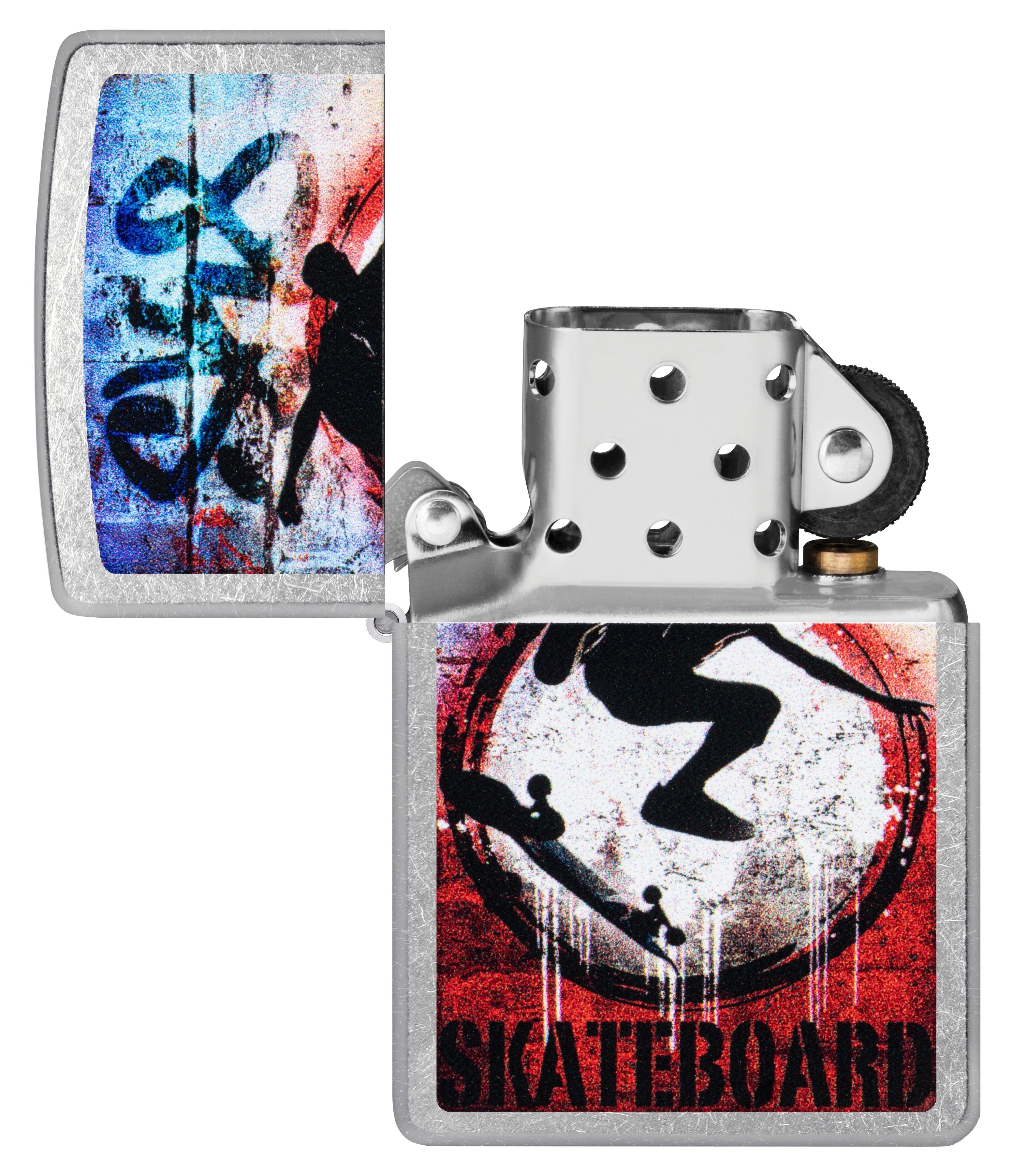 Zippo Skateboard Graffiti Art, Street Chrome Lighter #47182
