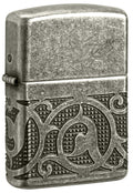 Zippo Armor Pattern MultiCut, Antique Silver Lighter #49290