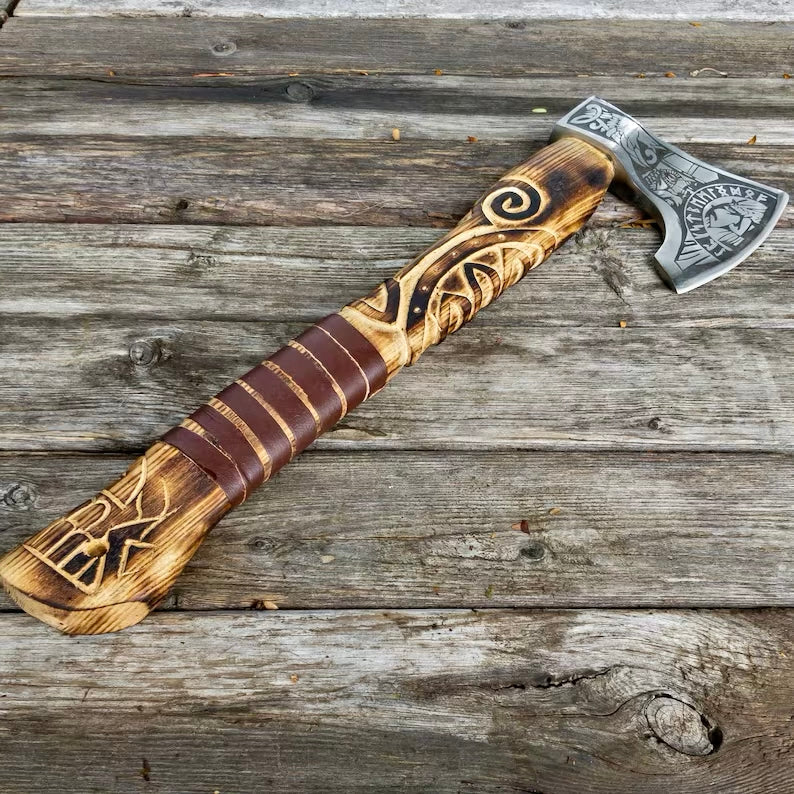 3 Viking axes set