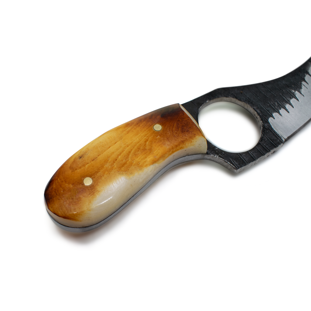 Titan Carbon Steel Utility Knife with Finger Hole Handle