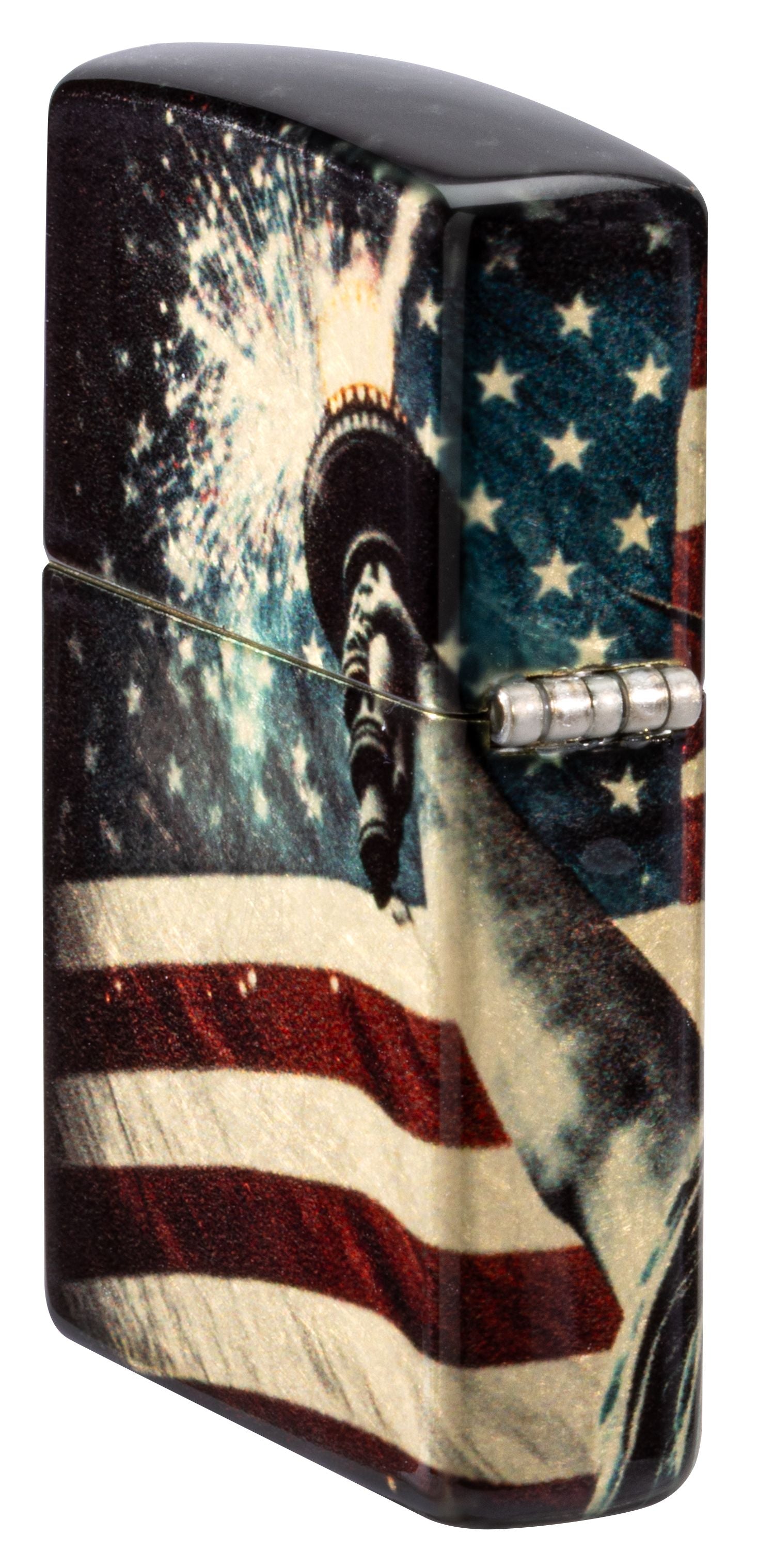 Zippo Statue of Liberty Patriotic 540°, Tumbled Brass Lighter #47186
